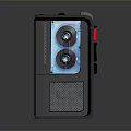 Vintage Retro Tape Player With Transparent Cassette Window And Built In Speaker