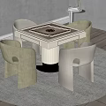 Mahjong Table Mahjong Table and Chair Combination Modern Mahjong Table Light Luxury Mahjong Table 3d model