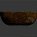 Artisan Hand Carved Wooden Bowl With Natural Brown Finish And Shiny Surface