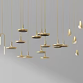 Golden Modern Chandeliers with Various Hanging Shapes for Interior Decor Design