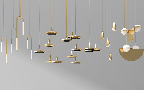 Modern chandelier metal small chandelier 3d model