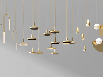 Modern chandelier metal small chandelier 3d model