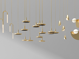 Modern chandelier metal small chandelier 3d model