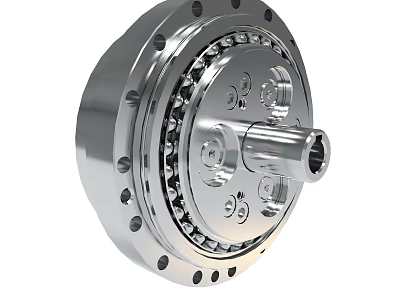 Detailed Industrial Precision Metallic Gear Mechanism With Cogwheels And Bearing Structure 3d model