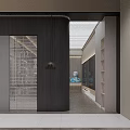 Modern Showroom Interior With Display Shelves Color Samples Chairs And Glass Cabinets