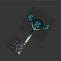 Pixel Style Decorative Key With Blue Glowing Elements And Intricate Design For Household Use