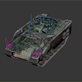 Detailed Modern Military Armored Tank With Camouflage Turret Tracks And Equipment