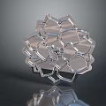 Transparent Flower Shaped Component With Geometric Petal Design Smooth Surface And Reflective Base 3d model