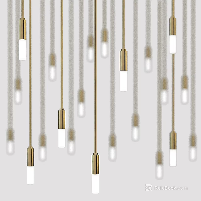 Stylish Modern Gold And White Hanging Pendant Lights For Interior Decor 3d model 