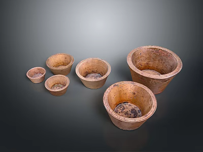 Terracotta Plant Pots in Various Sizes for Indoor and Outdoor Gardening 3d model