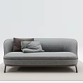 Modern Gray Multi Seater Sofa with Soft Fabric and Decorative Pillows 3d model