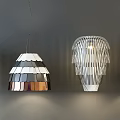 Modern Stylish Pendant Lights With Geometric Striped Design And Warm Illumination