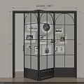 Black Frame Glass Panel Folding Door In Interior Space With Framed 3d model