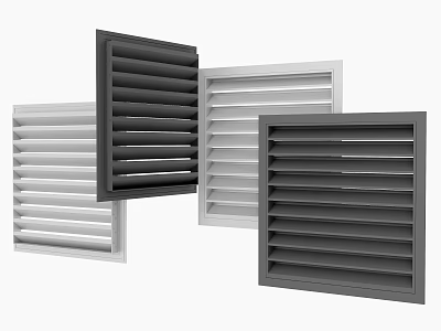 Modern White And Gray Louvered Shutters For Contemporary Home Decoration 3d model