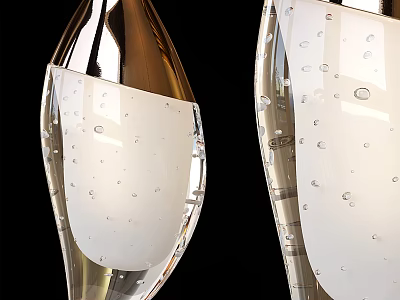 Elegant Modern Transparent Glass Pendant Lights With Delicate Water Droplet Design 3d model