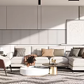 Modern sofa coffee table combination 3d model
