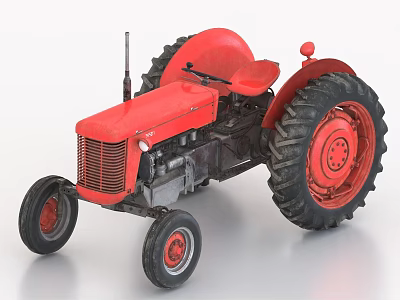 Red Agricultural Tractor With Large Wheels And Classic Design For Farming Use 3d model Red Agricultural Tractor With Large Wheels And Classic Design For Farming Use 3d model
