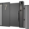 Modern Black Metal Partition With Gray Gate And Number 7 Exterior Design