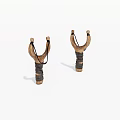 Handmade Wooden Slingshots With Leather Straps And Brown Black Design