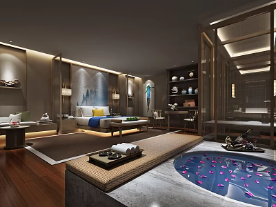New Chinese Room Combination Hotel Bar 3d model