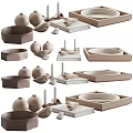 Minimalist Modern Decorative Ornament Set With Neutral Tones Bowls Vases And Bird Figurines