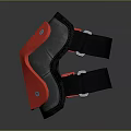 Red And Black Protective Pad With Hard Shell And Adjustable Straps For Daily Use 3d model