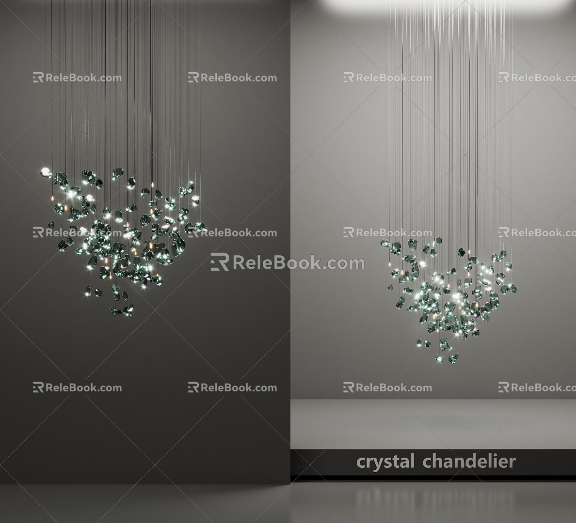 TECTA modern crystal chandelier glass ceiling 3d model