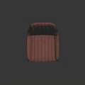 Red Leather Leisure Chair With Vertical Stitching And Black Metal Legs In Modern Design