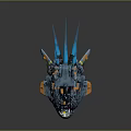 Futuristic Sci-Fi Mechanical Vehicle With Blue Orange Accents Detailed Structure And Thrusters