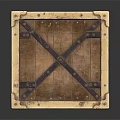 Vintage Wooden Crate Design With Brass Hardware And Leather Cross Straps