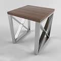Modern Brown Dining Table With Wooden Tabletop And X Shaped Metal Legs Design