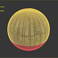 Vintage Rusted Metal Sphere With Vertical Stripes And Weathered Shiny Texture