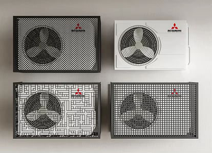 Modern air conditioner external unit 3d model