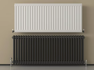 White And Black Wall Mounted Radiators For Home Heating Design 3d model
