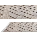 Minimalist Diamond and Stripe Pattern Square Area Rug with Woven Texture in Neutral Tone
