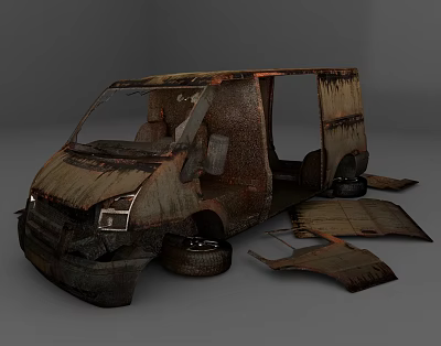 Industrial LOFT car scrap van 3d model
