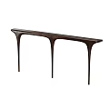 Modern Wooden Console Table With Sleek Top And Unique Curved Legs Design