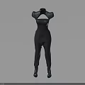Stylish Black Jumpsuit With Unique Shoulder Cut And Ankle Boots Fashion Look