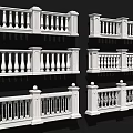 Marble railing guardrail combination 3d model