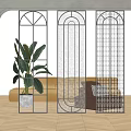 Modern Decorative Metal Room Divider With Intricate Patterns For Living Space