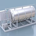 Industrial Equipment Stainless Steel Storage Tank with Metal Frame and Pipeline System