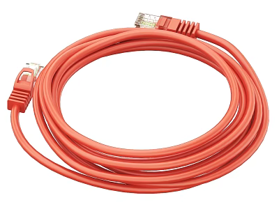 Orange Ethernet Cable With RJ45 Connectors For Network Connections And Flexible Design 3d model