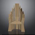 Unique Modern Wooden Chair Design With Vertical Slats And Light Wood Tone