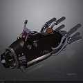 Futuristic Vehicle With Multiple Exhaust Pipes Metallic Body And Leather Seat