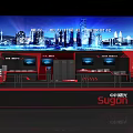 Modern Exhibition Booth Design With Digital Screens And Next Generation Tech 3d model