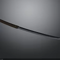 Long Silver Blade Weapon Knife with Brown Wooden Handle and Sharp Edge