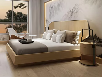 Background double bed 3d model