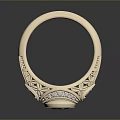 Ivory Carved Ring With Oval Gemstone Small Blue Stones And Square Accents