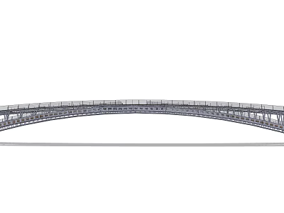 Modern Arch Bridge With Steel Structure And Sleek Railings Design 3d model
