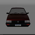 Classic Red Sedan Car With Shiny Body And White Wheels Design
